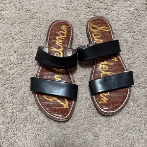 Sam Edelman Black Leather Slide Sandals